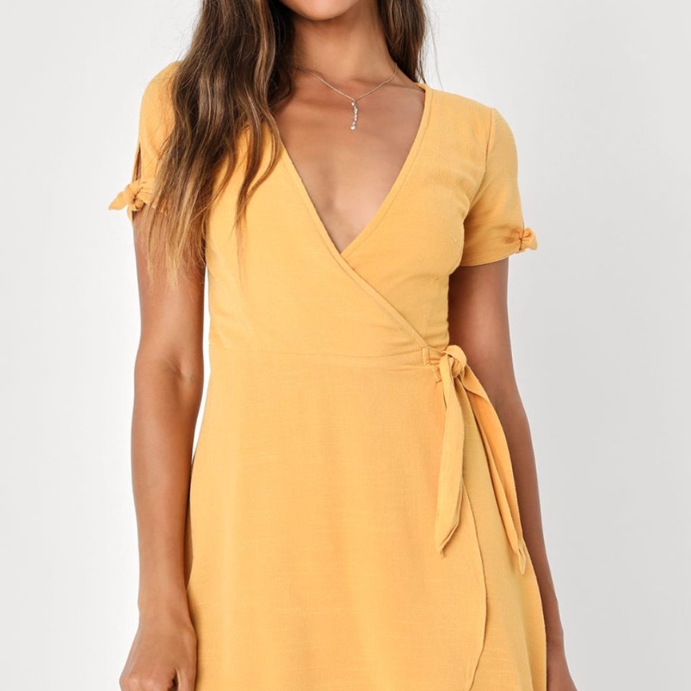 My Philosophy Golden Yellow Wrap Dress